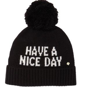 NWT Kate Spade Have a Nice Day Pom beanie